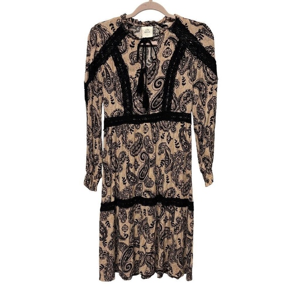 Knox Rose Dresses & Skirts - Knox Rose Womens Dress XS Floral Knee Length Long Sleeve Boho Paisley Fall
